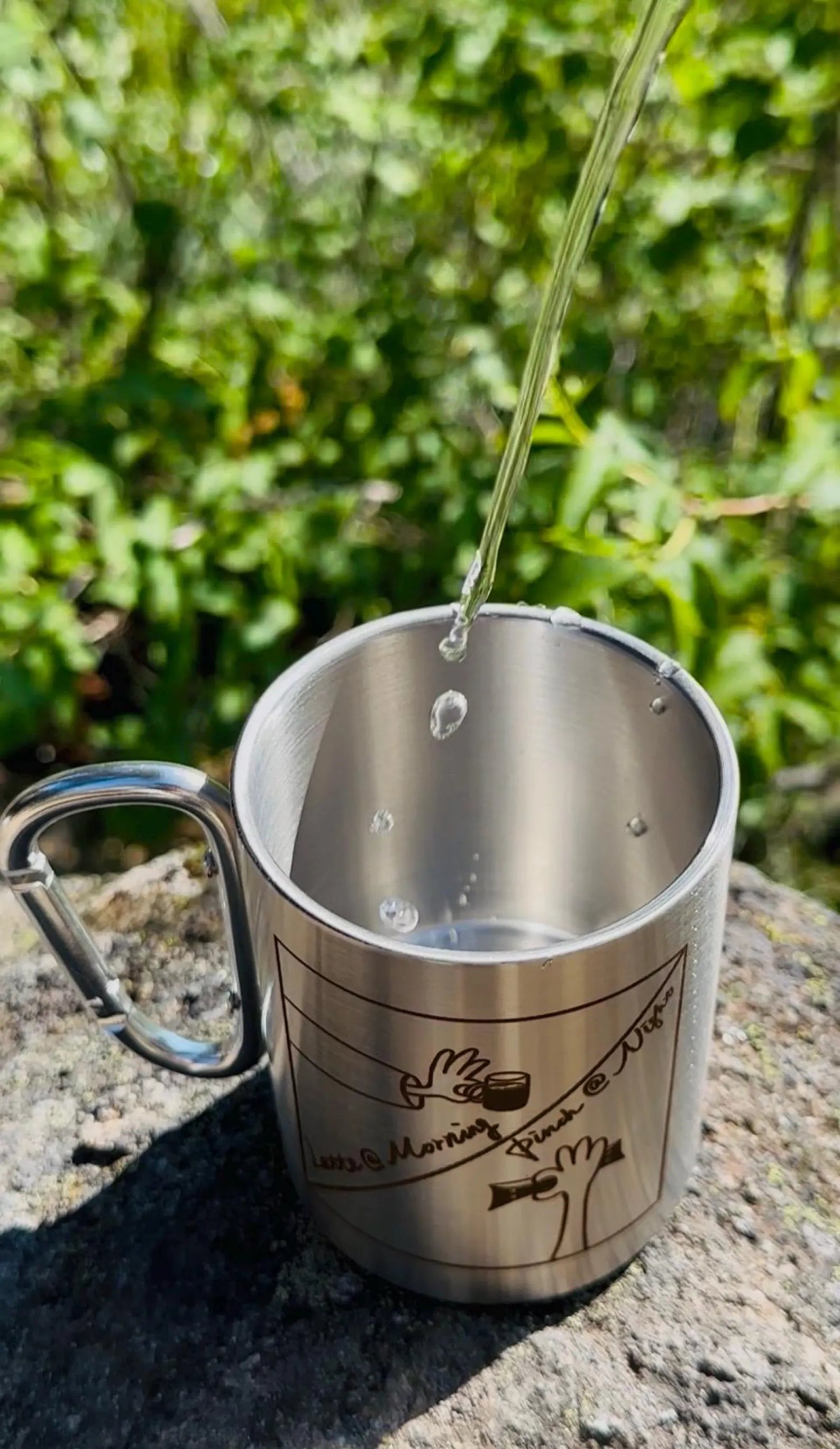 Latte in the Morning & Pinch at Night – Original Crux Mug with Functional Carabiner Handle